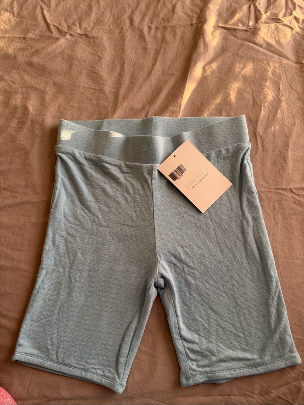 Naked Wardrobe x Mama Malika Blue Biker Shorts size XL NWT